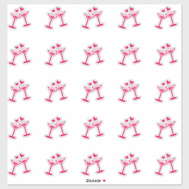 Elegant Wedding Party Drinks Kiss-Cut Sticker (Sheet)