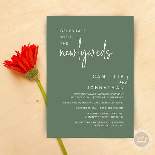 Elegant Wedding Party Post-Ceremony Celebration Invitation