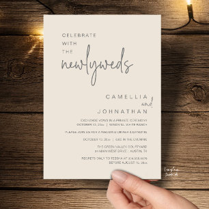 Elegant Wedding Party Post-Ceremony Celebration Invitation
