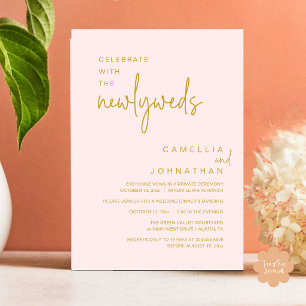 Elegant Wedding Party Post-Ceremony Celebration Invitation