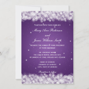 Elegant Wedding Party Sparkle Purple Invitation