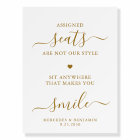 Elegant Wedding Personalised Gold Pick A Seat