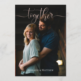 Elegant Wedding Photo Calligraphy Quote Simple Invitation