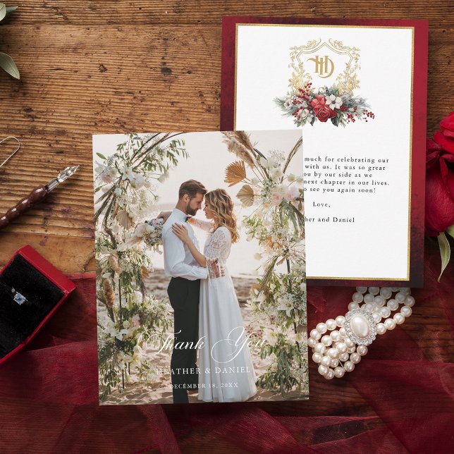 Elegant Wedding Photo Calligraphy Thank You (Creator Uploaded)