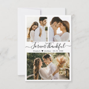 Elegant Wedding Photo Collage Thank You Card