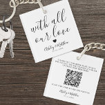 Elegant Wedding Photo Favour Key Ring<br><div class="desc">Make it easy for your wedding guests to share or access memories from your special day with this simple and modern photo-sharing wedding favour keychain. Designed as a thoughtful keepsake, this keychain helps guests upload their photos or view your curated wedding album—whether it's your photographer’s lookbook or a digital gallery...</div>