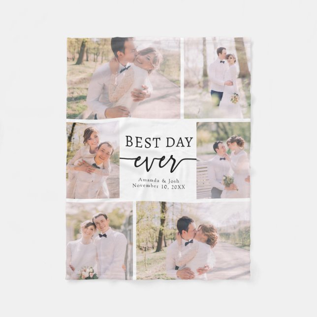 Elegant Wedding Photo Fleece Blanket (Front)