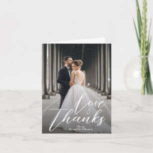 Elegant Wedding Photo Folded Thank You Note Card