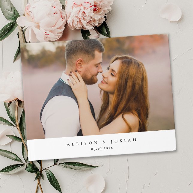 Elegant Wedding Photo  Guest Book (Elegant and Simple Photo Wedding Guest Book.)