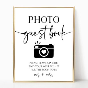 Elegant Wedding Photo Guest Book Table Sign