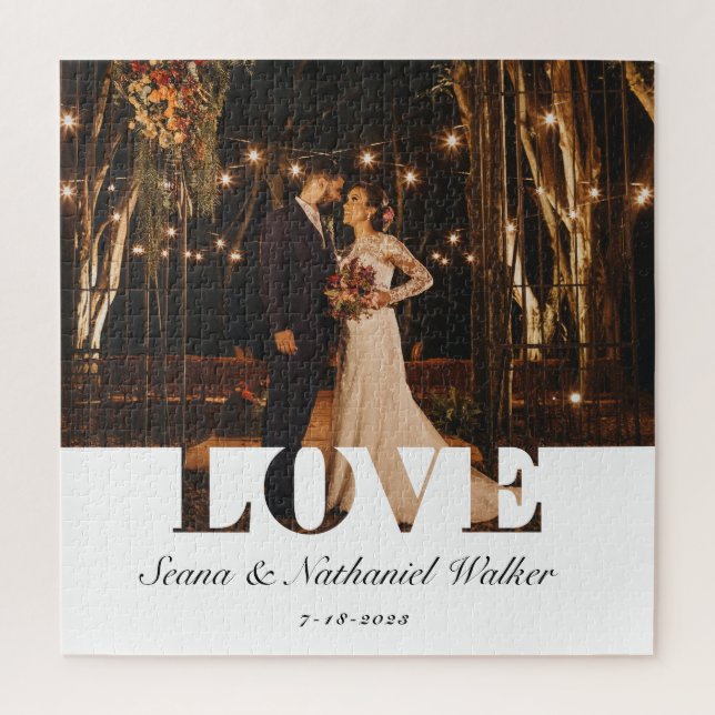 Elegant Wedding Photo Keepsake Jigsaw Puzzle (Vertical)