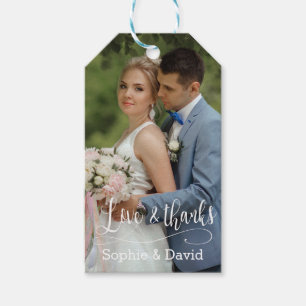 Elegant Wedding Photo Love & Thanks Gift Tags