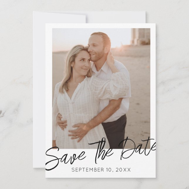 Elegant Wedding Photo Save the Date Invitation (Front)