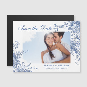 Elegant Wedding PHOTO Save the Date Magnetic Card