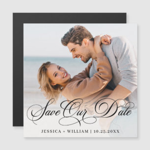 Elegant Wedding PHOTO Save the Date Magnetic Card