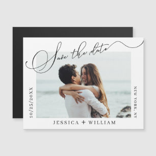 Elegant Wedding PHOTO Save the Date Magnetic Card