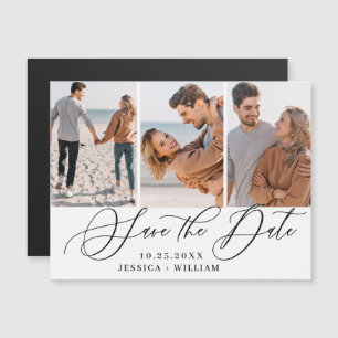 Elegant Wedding PHOTO Save the Date Magnetic Card