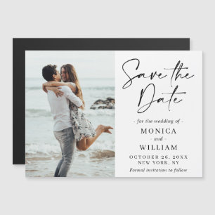 Elegant Wedding PHOTO Save the Date Magnetic Card 