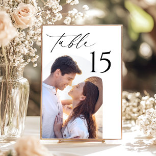 Elegant Wedding Photo Table Number