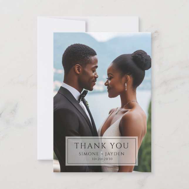Elegant Wedding Photo Thank You (Front)