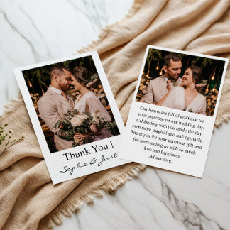 Elegant Wedding Photo Thank You Card