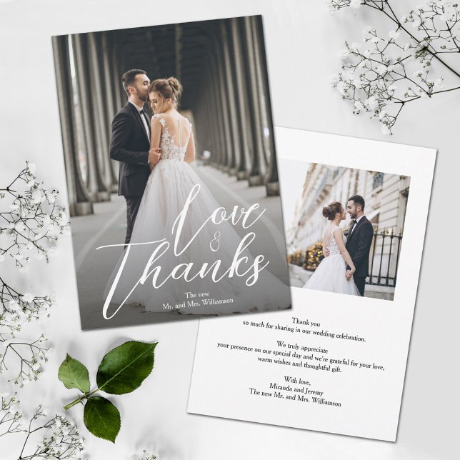 Elegant Wedding Photo Thank You Card (Creator Uploaded)