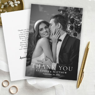 Elegant Wedding Photo Thank You Card