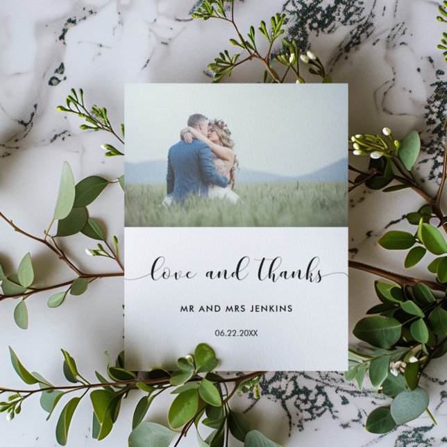 Elegant wedding photo Thank you card (Creator Uploaded)