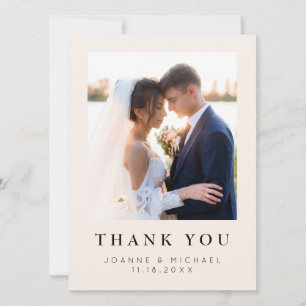 Elegant Wedding Photo Thank You Card Custom