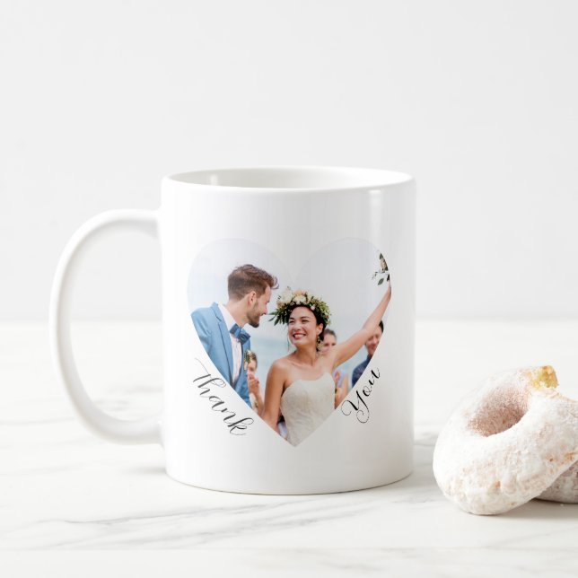Elegant Wedding Photo Thank You Favours Custom Coffee Mug (With Donut)