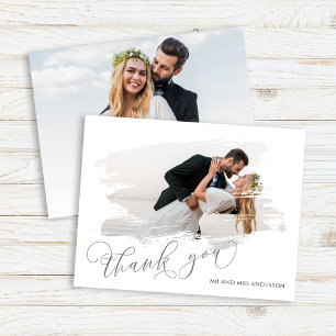 Elegant Wedding Photo Thank You Script  Card