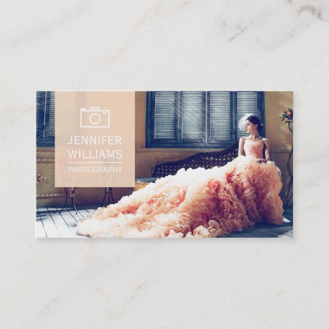 Elegant Wedding Photographer Photography Business Card (Front)