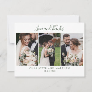 Elegant Wedding Photos Script Thank You Card