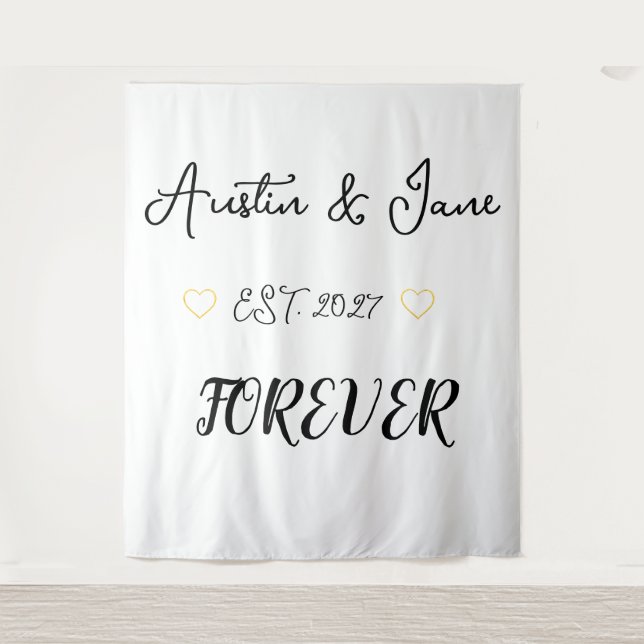 Elegant Wedding Photoshoot Backdrop Tapestry (Front)