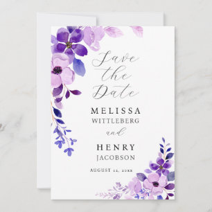 Elegant Wedding Pink Blue Purple Save the Date