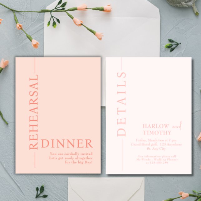 Elegant Wedding Pink Enclosure Rehearsal Dinner (Enclosure Card Rehearsal Dinner Blush Pink by Creative Design)