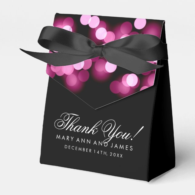 Elegant Wedding Pink Hollywood Glam Favour Box (Front Side)