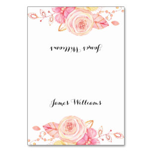 Elegant Wedding Place Cards Flowers And Pearls