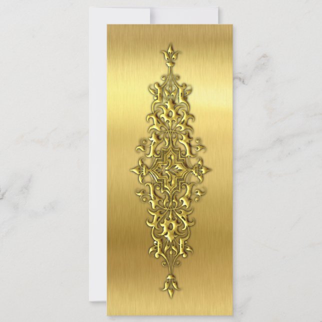 Elegant Wedding Place Cards, Gold Invitation (Front)