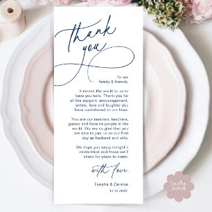 Elegant Wedding Place Setting Thank You Card