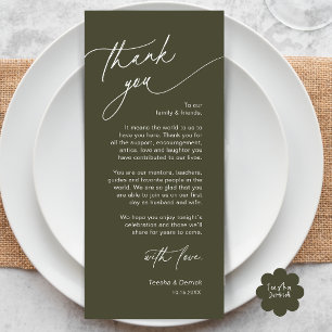 Elegant Wedding Place Setting Thank You Card