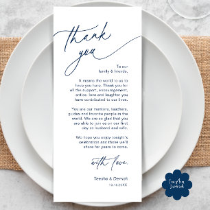 Elegant Wedding Place Setting Thank You Card
