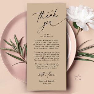 Elegant Wedding Place Setting Thank You Card