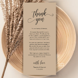 Elegant Wedding Place Setting Thank You Card