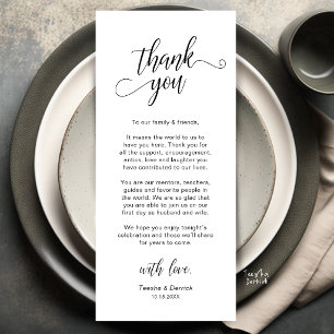 Elegant Wedding Place Setting Thank You Card