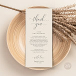 Elegant Wedding Place Setting Thank You Card<br><div class="desc">Introducing the perfect finishing touch to your wedding reception - our elegant Wedding Thank You Place Setting Cards, with card title "Thank You" ! Designed to express your heartfelt appreciation for each guest's presence on your special day, these cards are the ideal way to add a personal touch to your...</div>