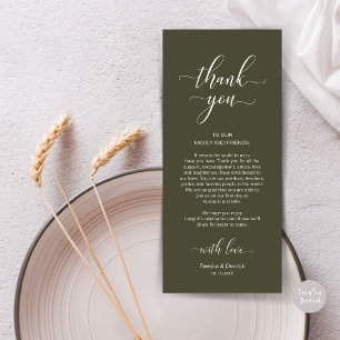 Elegant Wedding Place Setting Thank You Card