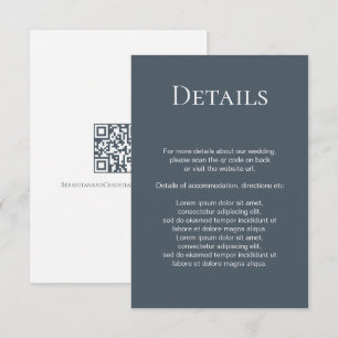 Elegant Wedding Plain Simple QR Code Enclosure Card