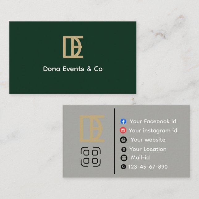 Elegant Wedding Planner Business Card (Front/Back)