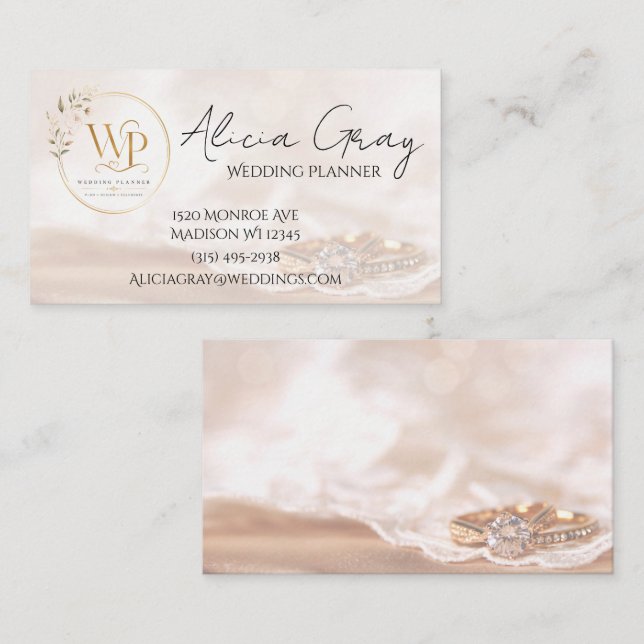 Elegant Wedding Planner Business Card (Front/Back)